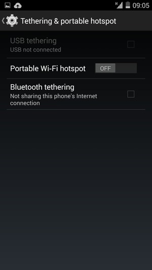 Select Wi-Fi hotspot / Portable Wi-Fi hotspot