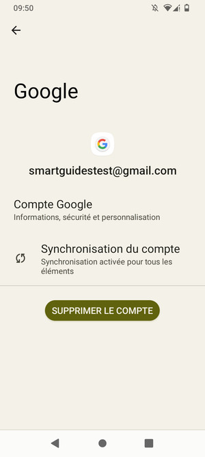 Sélectionnez Synchronisation du compte