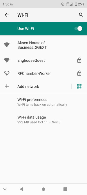 Select the wireless network you want to connect to