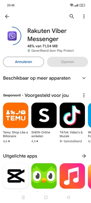 Wacht tot het installatieproces beëindigd is