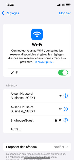 Sélectionnez le réseau sans fil auquel vous souhaitez vous connecter