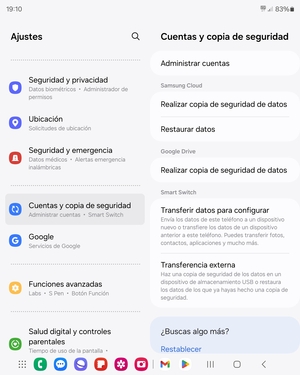 Seleccione Administrar cuentas