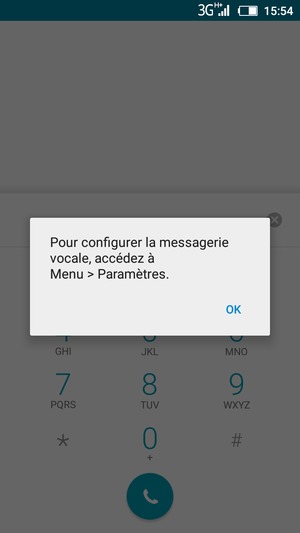 Si votre messagerie vocale n'est pas configurée, sélectionnez OK