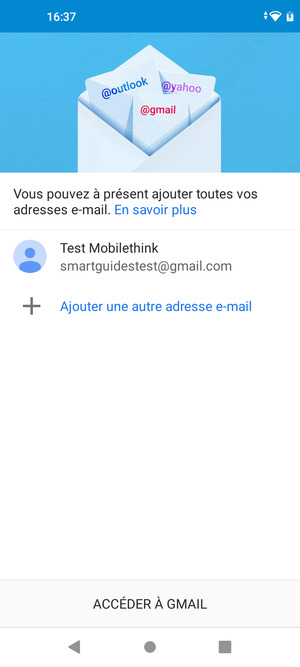 Sélectionnez ACCÉDER À GMAIL