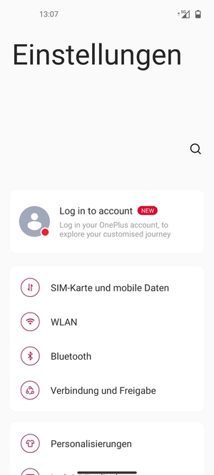 Wählen Sie SIM-Karte und mobile Daten