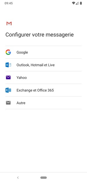 Sélectionnez Outlook, Hotmail et Live