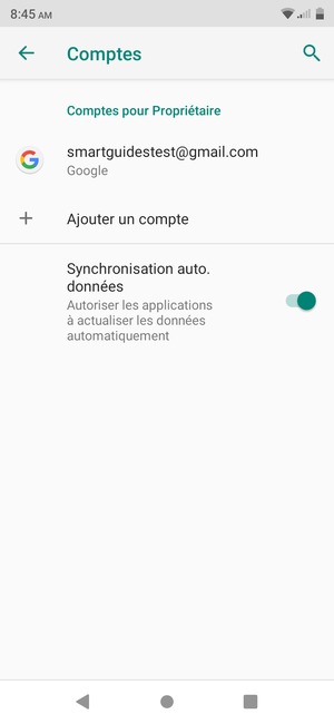 Sélectionnez votre compte Google