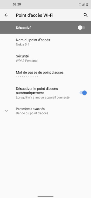 Activer le Point d'accès Wi-Fi