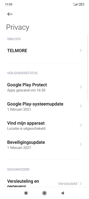 Selecteer Google Play-systeemupdate