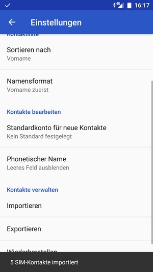 Ihre Kontakte werden in Ihrem HTC gespeichert