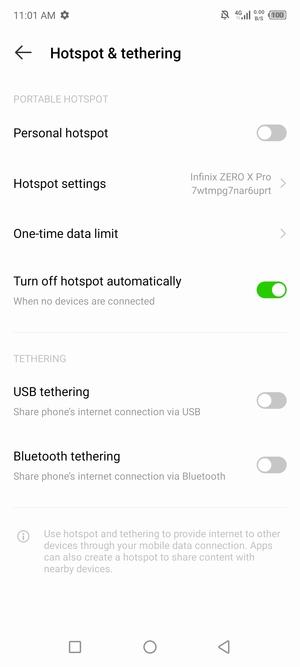 Select Hotspot settings