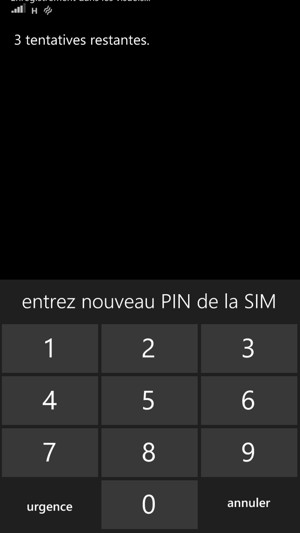 Saisissez votre Nouveau code PIN de la SIM