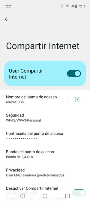 El teléfono ha sido configurado para su uso como módem