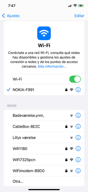 Ahora está conectado a la red Wi-Fi