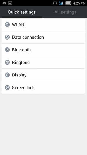 Select Quick settings and Screen lock