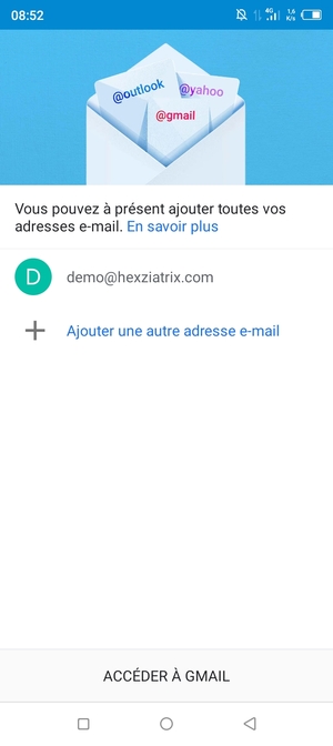 Sélectionnez ACCÉDER À GMAIL