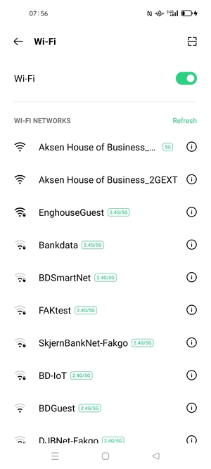 Select the wireless network you want to connect to