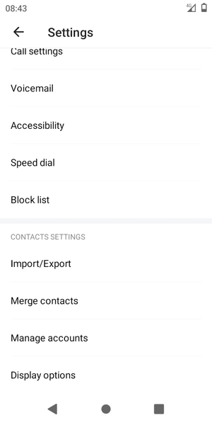 Scroll to and select Import/Export