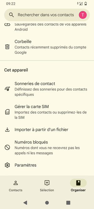 Faites défiler et sélectionnez Gérer la carte SIM