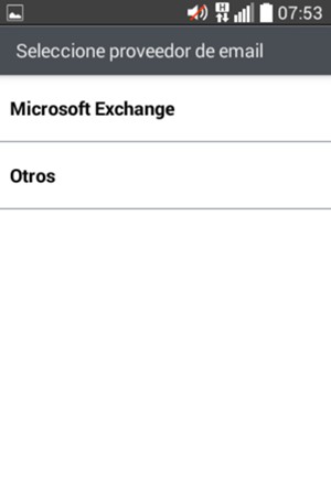 Seleccione Microsoft Exchange