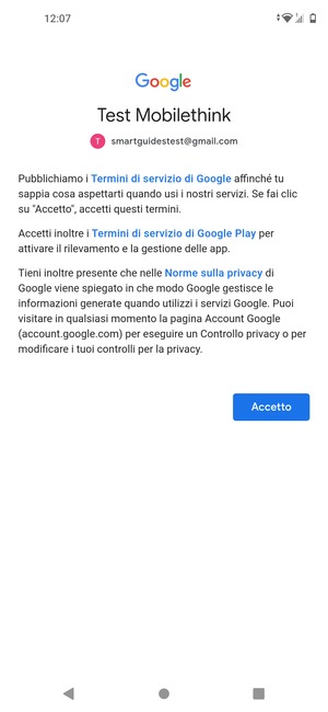 Seleziona Accetto