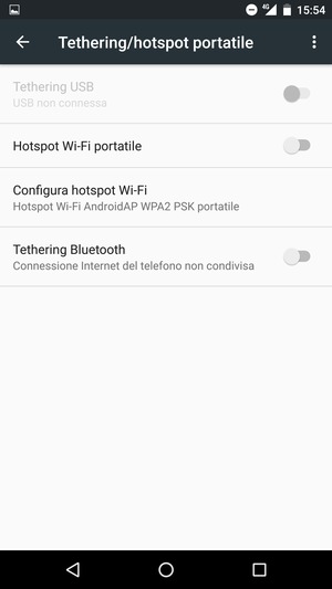 Seleziona Configura hotspot Wi-Fi