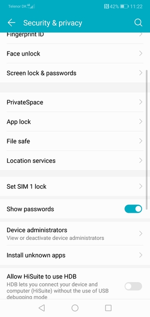 Select Set SIM lock