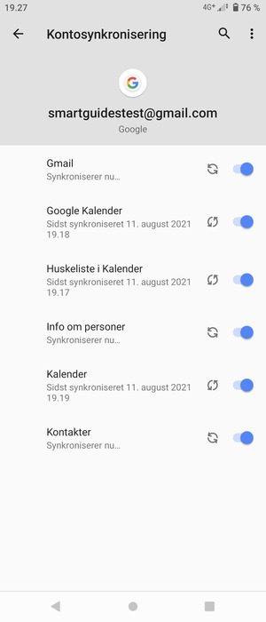 Dine kontakter fra Google vil nu blive synkroniseret til din Xperia