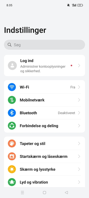 Vælg Mobilnetværk