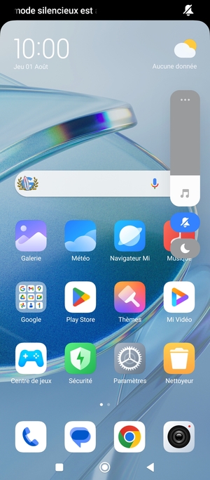 Sélectionnez Silencieux pour passer en mode silencieux