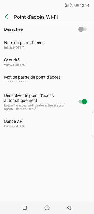 Activer le Point d'accès Wi-Fi