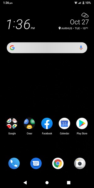 To copy your contacts from the SIM card, return to the Home screen and swipe up