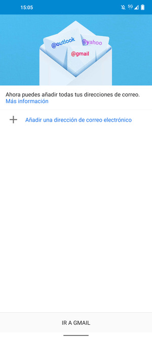 Seleccione Añadir una direccíon de correo electrónico