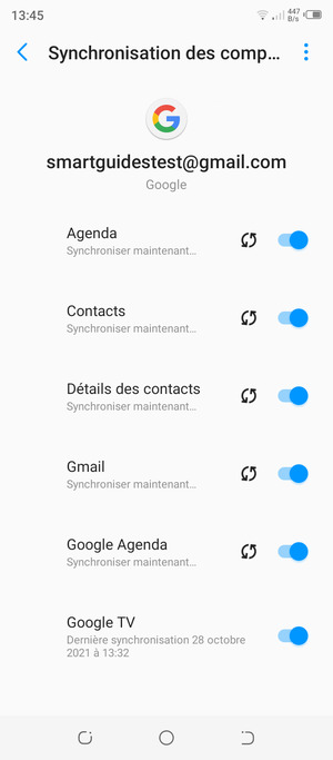 Vos informations seront synchronisées