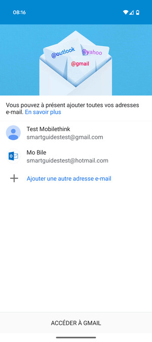 Sélectionnez ACCÉDER À GMAIL