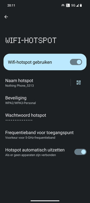 Uw telefoon is nu geïnstalleerd voor gebruik als modem