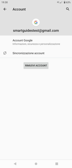 Seleziona Sincronizzazione account