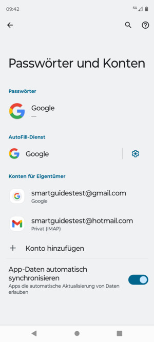 Wählen Sie Ihr Google Konto