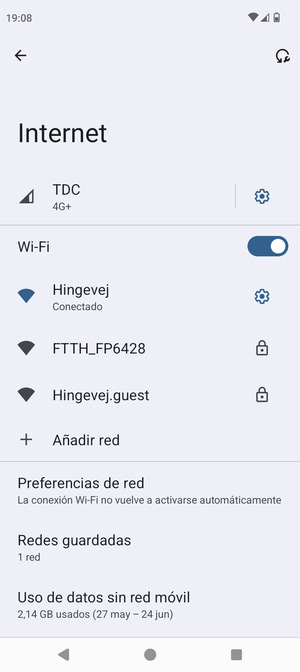 Ahora está conectado a la red Wi-Fi