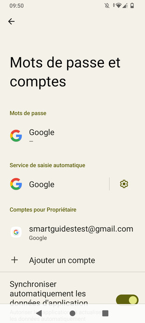 Sélectionnez votre compte Google