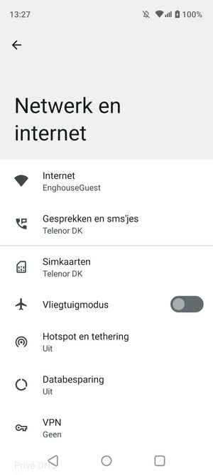 Selecteer Hotspot en tethering