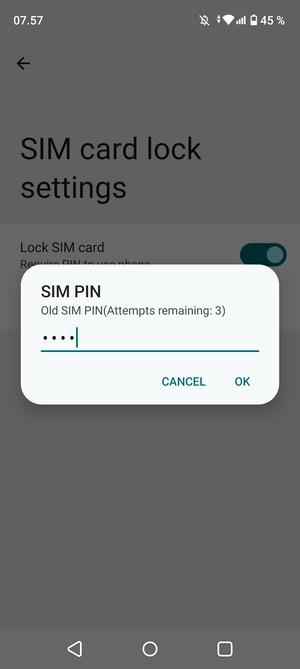 Enter your Old SIM PIN and select OK