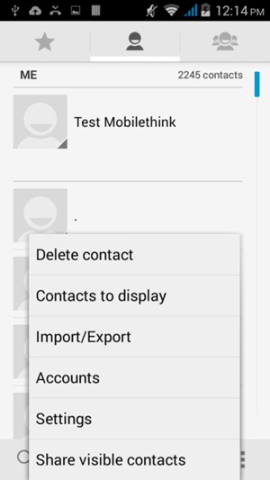 Select the Menu button and select Import/Export