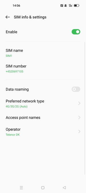 To change network if network problems occur, select Operator