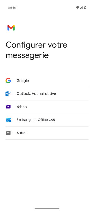 Sélectionnez Outlook, Hotmail et Live