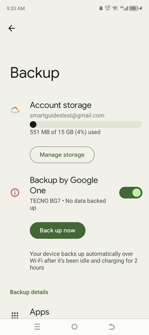 Select Account storage