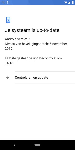 Als uw telefoon up-to-date is, zult u het volgende scherm zien
