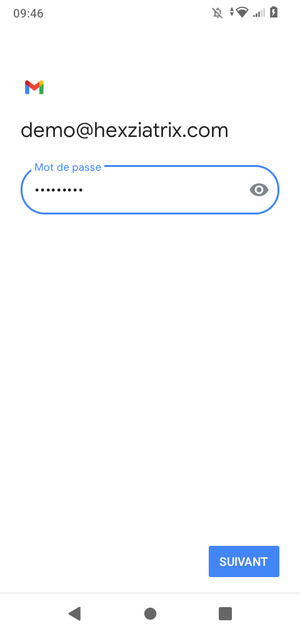 Saisissez votre mot de passe et sélectionnez SUIVANT