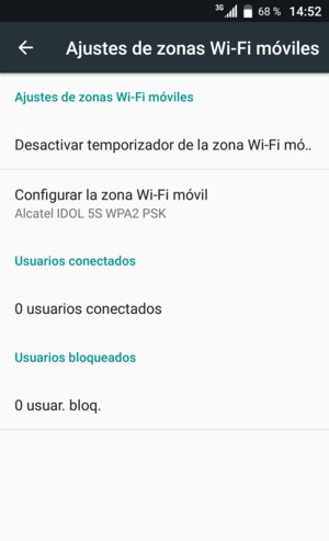 Seleccione Configurar la zona Wi-Fi móvil