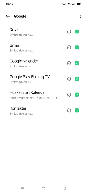 Dine oplysninger vil blive synkroniseret
